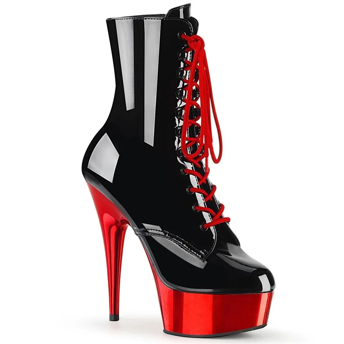 Custom Nightclub Pole Dance Women Sexy Contrast Lace-Up Platform 15Cm Thin Heel Boots