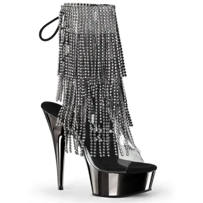 Custom Nightclub Pole Dance Women Sexy Rhinestone Tassel Waterproof Table 15Cm Thin Heel Ankle Boots