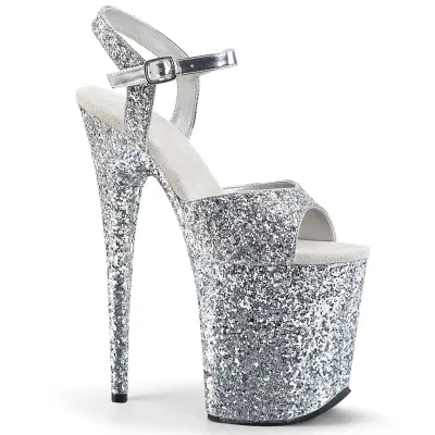 Custom Nightclub Pole Dance Women Sexy Sequin Waterproof Platform 20Cm Thin Heeled Sandals