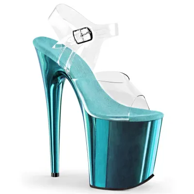 Custom Nightclub Pole Dance Women Sexy 20Cm High Heeled Platform Transparent Sandals
