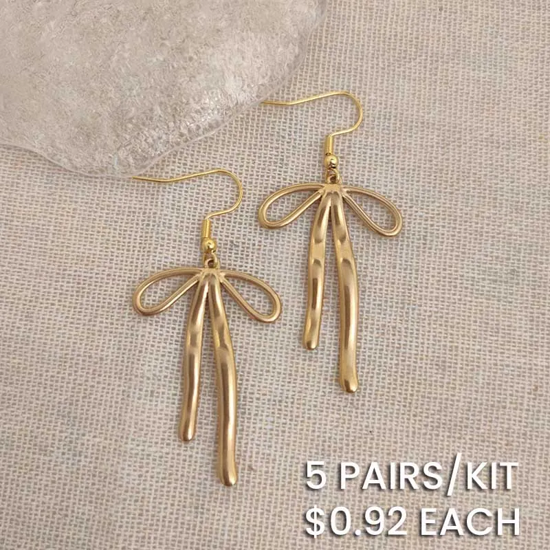Big Bow Stainless Steel Hook Earrings