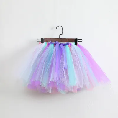 Sequin Mesh Handmade Striped Toddler Girls Tutu Skirt Princess Dress