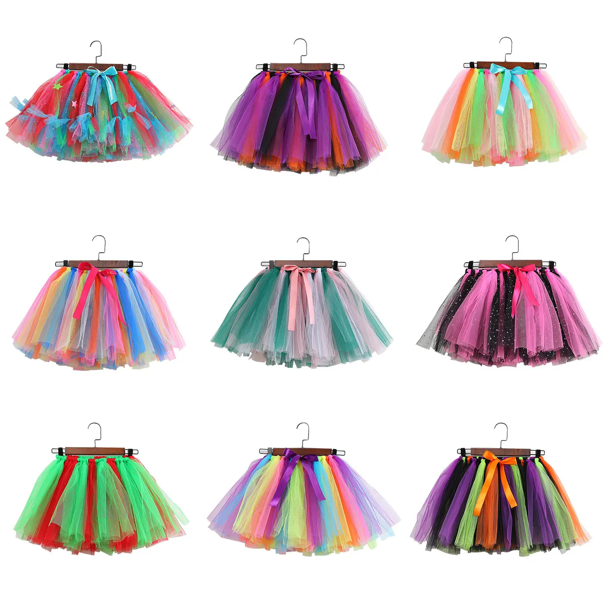 Sequin Mesh Handmade Striped Toddler Girls Tutu Skirt Princess Dress