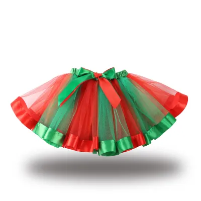 Toddler Girls Lined Mesh Rainbow Tutu Princess Skirt Stripe A-Line