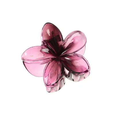 Women Fashion Acrylic Egg Flower Transparent Hair Grip Hair Claw