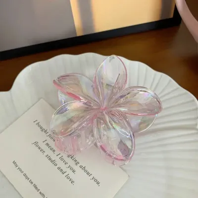 Fashion Gradient Floral Hair Clip Simple Commuter Plastic Resin Grip