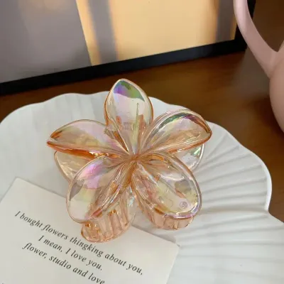 Fashion Gradient Floral Hair Clip Simple Commuter Plastic Resin Grip