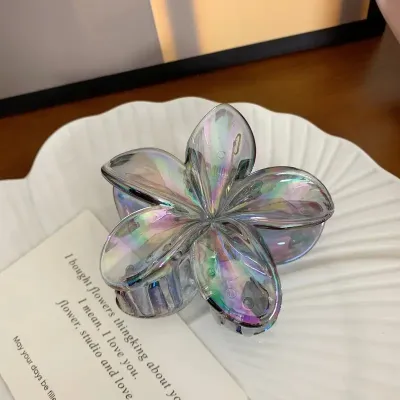 Fashion Gradient Floral Hair Clip Simple Commuter Plastic Resin Grip