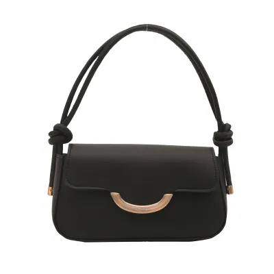 Simple Solid Color Small Square PU Shoulder Bag with Magnetic Buckle