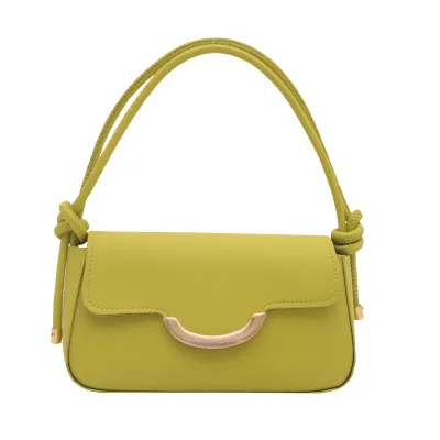 Simple Solid Color Small Square PU Shoulder Bag with Magnetic Buckle