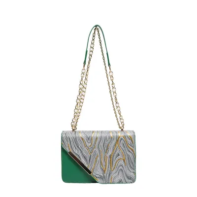 Fashion Flip Square Chain PU Shoulder Bag
