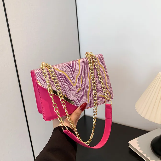 Fashion Flip Square Chain PU Shoulder Bag