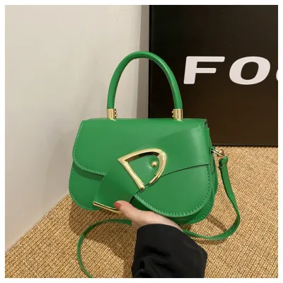 Fashionable Solid Color PU Shoulder Bag Urban Simplicity Horizontal Square Soft Nylon