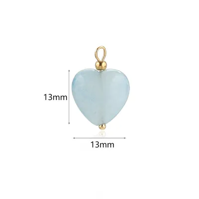 Boho Women Retro Natural Heart-Shaped Stone Pendant Stainless Steel Earrings