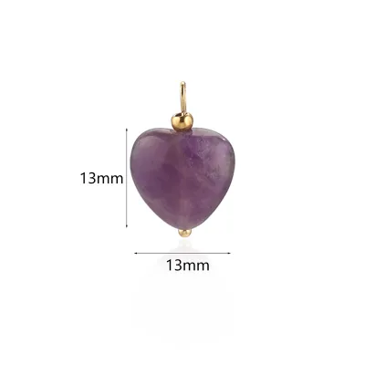 Boho Women Retro Natural Heart-Shaped Stone Pendant Stainless Steel Earrings