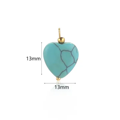 Boho Women Retro Natural Heart-Shaped Stone Pendant Stainless Steel Earrings