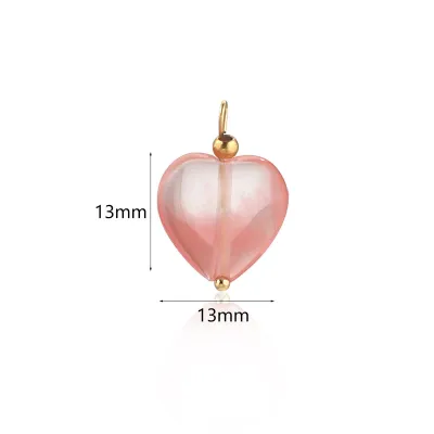 Boho Women Retro Natural Heart-Shaped Stone Pendant Stainless Steel Earrings