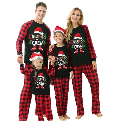 Christmas Family Elk Printed Long Sleeve Pajama Set for Parents and Kids