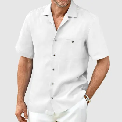 Men Summer Plus Size Casual Cardigan Lapel Short Sleeve Shirt with Tiny Flower Print