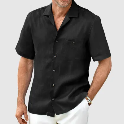 Men Summer Plus Size Casual Cardigan Lapel Short Sleeve Shirt with Tiny Flower Print