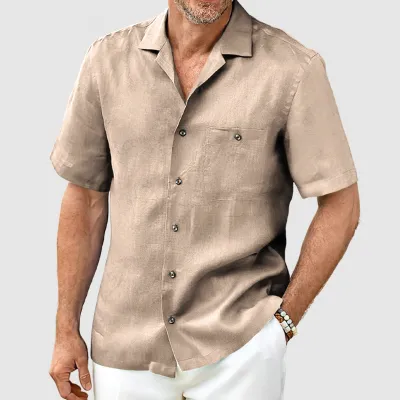Men Summer Plus Size Casual Cardigan Lapel Short Sleeve Shirt with Tiny Flower Print