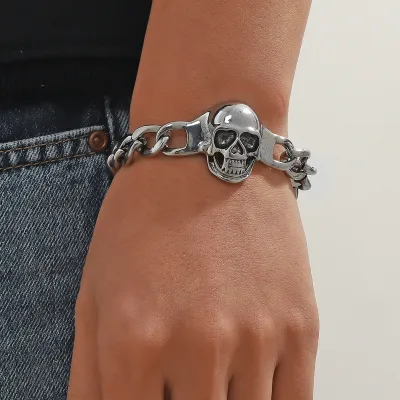 Men Fashion Casual Hip Hop Skull Lion Pattern Bracelet