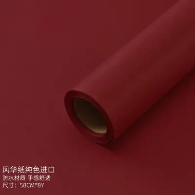 Packaging Paper Roll-Packed Flower Solid Color Wrapping Paper