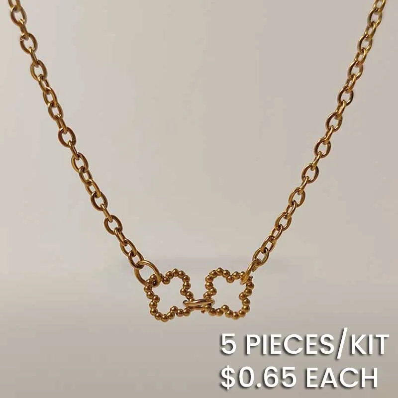 Hollow Clover Chic Stainless Steel Chain Bracelet for Women