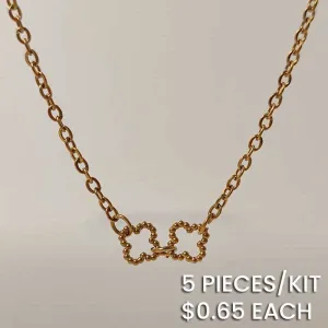 Hollow Clover Chic Stainless Steel Chain Bracelet for Women