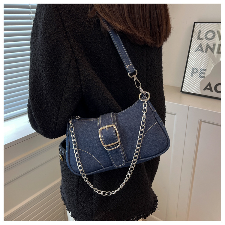Wholesale Fashion Chain Denim Shoulder Bag
