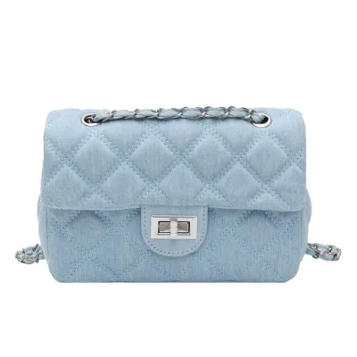 Urban Simple Chain Denim Shoulder Bag for Women