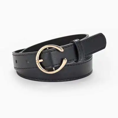 Women Simple C-Shaped Buckle PU Belt