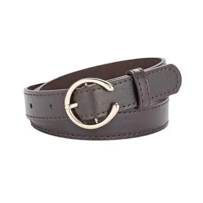 Women Simple C-Shaped Buckle PU Belt