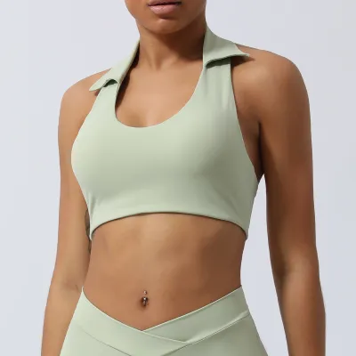 Women's Yoga Vest with Hanging Neck and Full Cup