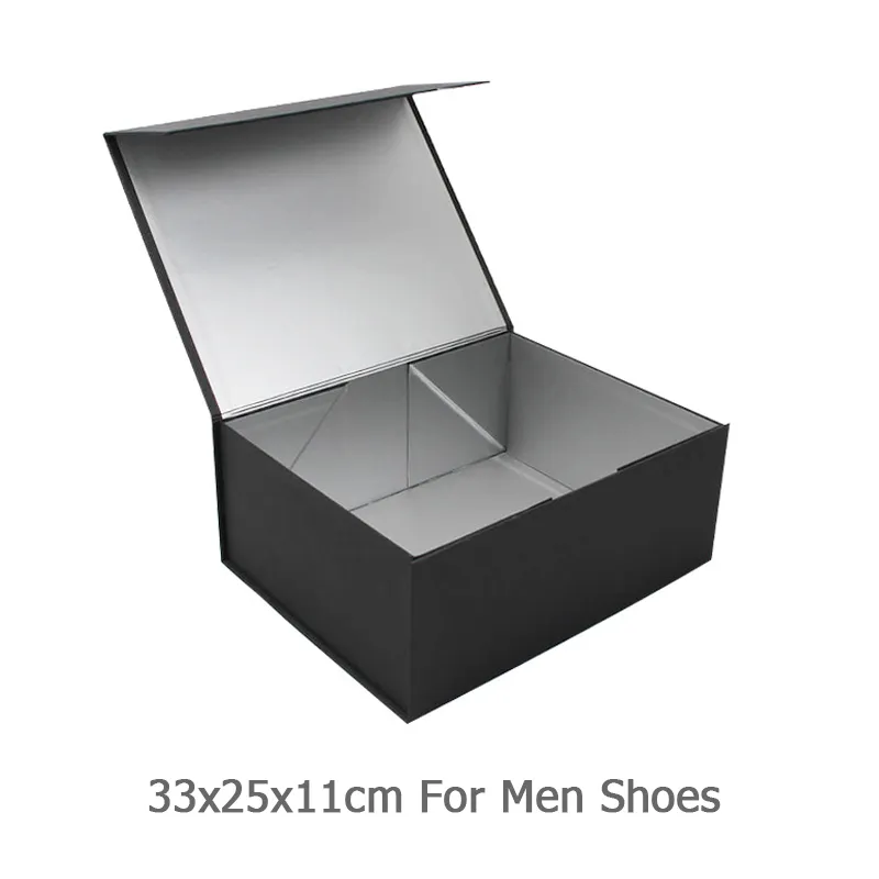 Custom Solid Color Logo Magnetic One-Piece Folding Paper Shoe Box
