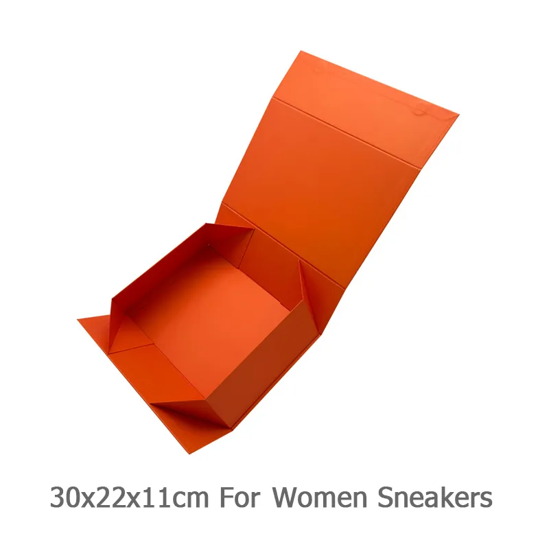 Custom Solid Color Logo One-Piece Magnetic Folding Paper Shoe Box