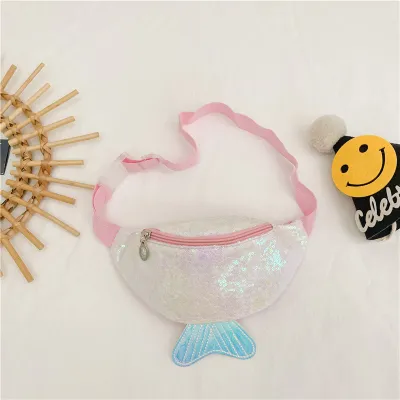 Kids Casual Cute Cartoon Sequins Waist Chest Bag for Kindergarten Girls
