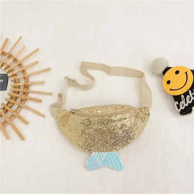 Kids Casual Cute Cartoon Sequins Waist Chest Bag for Kindergarten Girls