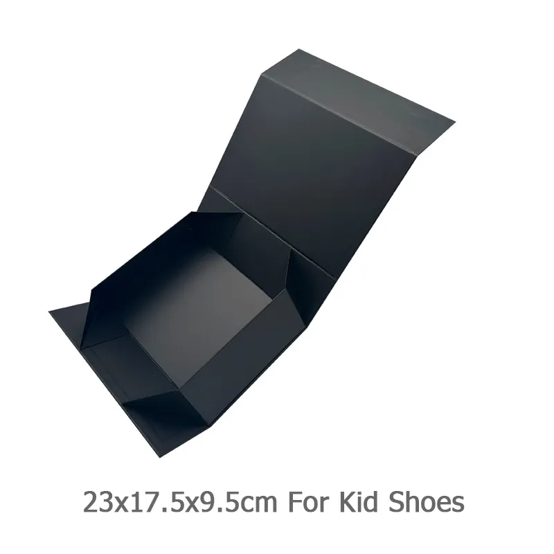 Custom Solid Color Logo One-Piece Magnetic Folding Paper Shoe Box
