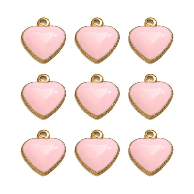 Cute Small Heart Pendant Necklace Stainless Steel Chain