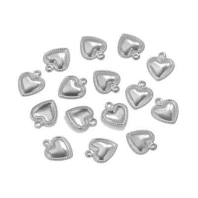 Cute Small Heart Pendant Necklace Stainless Steel Chain