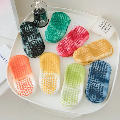 Women Fashion Tie Dye Yoga Cotton Socks Solid Color Simple