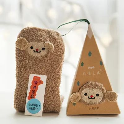 Women's Christmas Gift Triangle Box Socks – Cartoon Thickening Polyester Cotton
