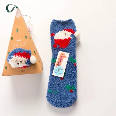 Women's Christmas Gift Triangle Box Socks – Cartoon Thickening Polyester Cotton