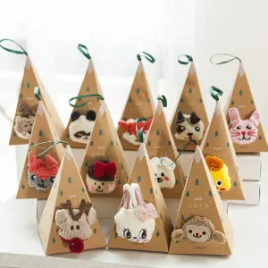 Women's Christmas Gift Triangle Box Socks – Cartoon Thickening Polyester Cotton