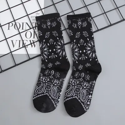 Women Fashion Vintage Black White Cotton Stockings