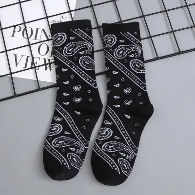 Women Fashion Vintage Black White Cotton Stockings