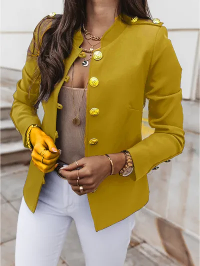 Women Slim-Breasted Short Jacket Cotton Linen Street Hipster