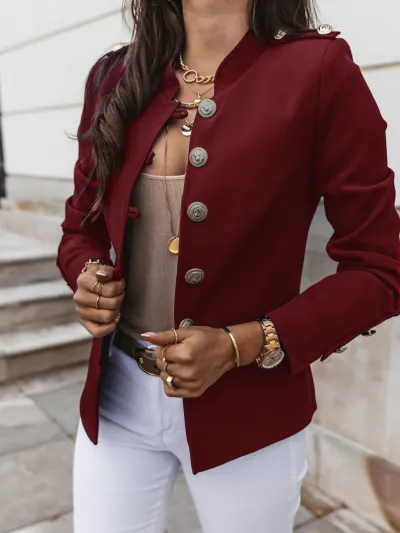 Women Slim-Breasted Short Jacket Cotton Linen Street Hipster