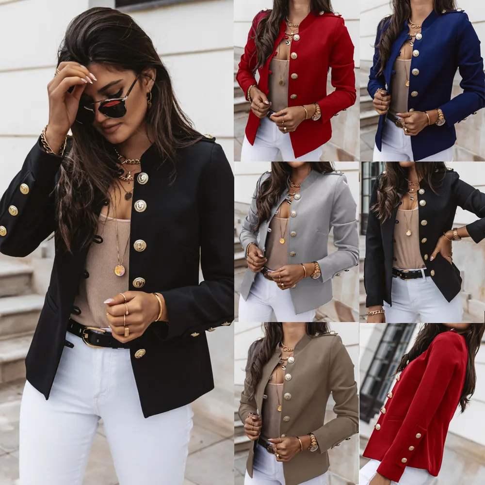 Women Slim-Breasted Short Jacket Cotton Linen Street Hipster